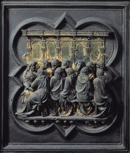 Ostatnia Wieczerza, dwunasty panel Drzwi Północnych Baptysterium San Giovanni, 1203-24 (brąz)